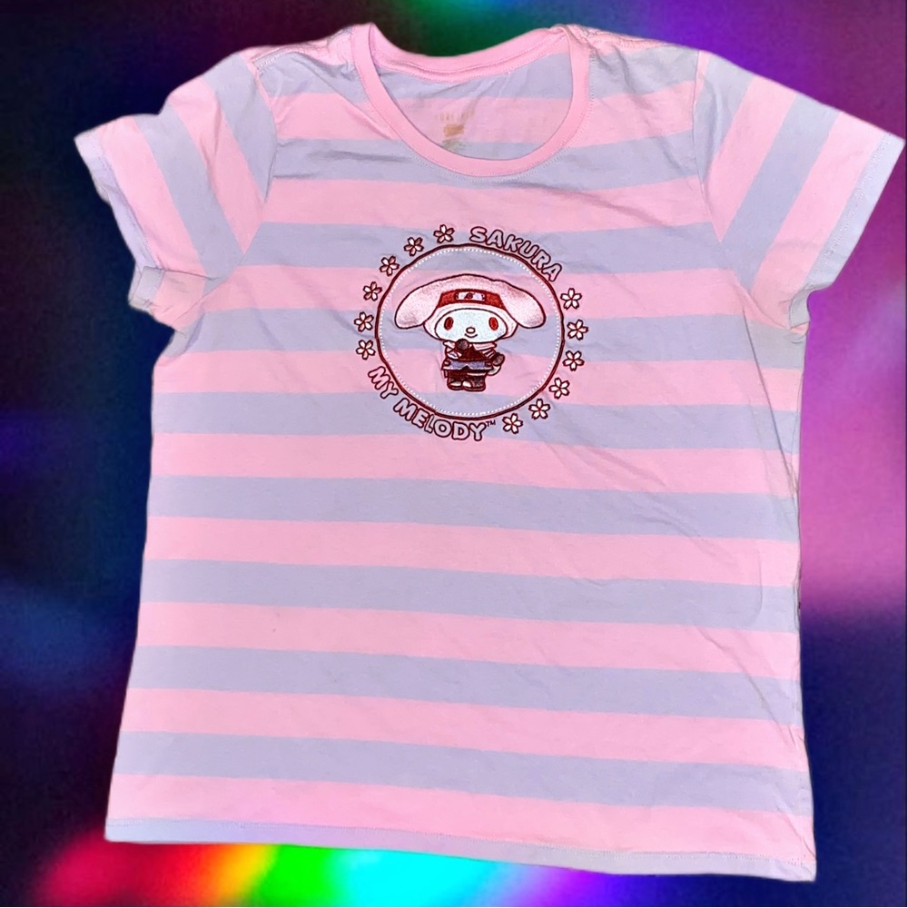 Cute my melody striped tee sz Large